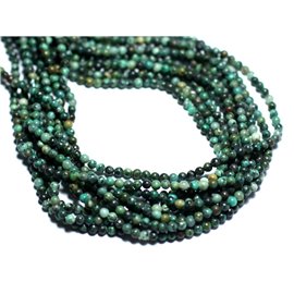 30pc - Perles Pierre Turquoise Afrique naturelle Boules 2mm bleu vert noir - 8741140007994