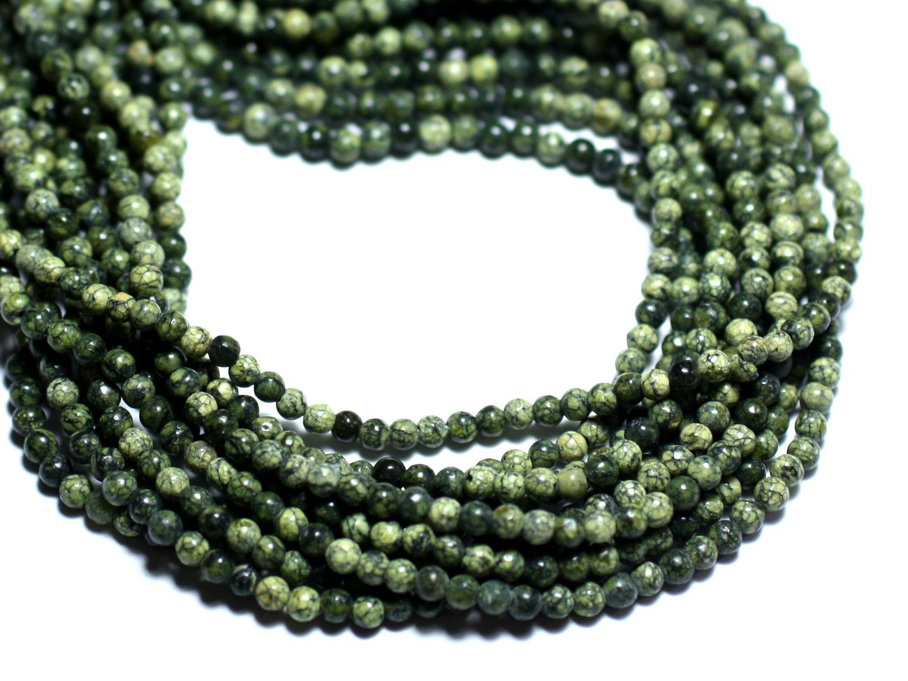 40pc - Perles de Pierre - Serpentine Boules 2mm - 8741140008007 
