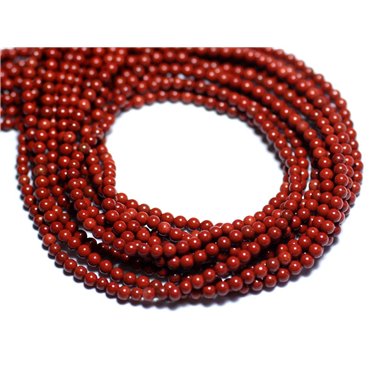 40pc - Perles de Pierre - Jaspe Rouge Boules 2mm - 8741140007765 