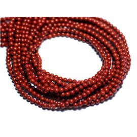 40pc - Perles Pierre - Jaspe Rouge Boules 2mm Rouge Marron Brique - 8741140007765