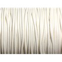 5 mètres - Cordon coton ciré enduit Rond 1.5mm Blanc crème - 4558550088406 