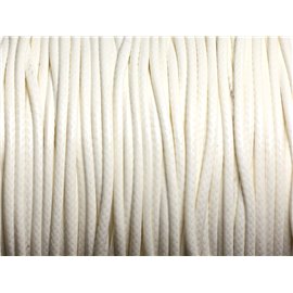 5 meters - Coated waxed cotton cord Round 1.5mm Cream white - 4558550088406 