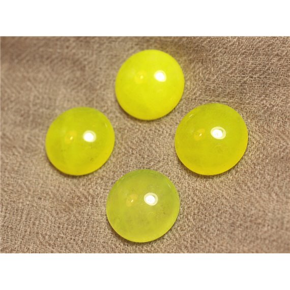 1pc - Cabochon de Pierre - Jade Rond 20mm Jaune Fluo - 4558550027597 