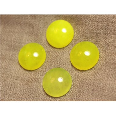 1pc - Cabochon de Pierre - Jade Rond 20mm Jaune Fluo - 4558550027597 