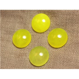 1Stk - Cabochon de Pierre - Jade Rund 20mm Fluoreszierend Gelb - 4558550027597