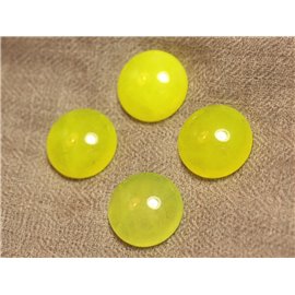 1pc - Stone Cabochon - Round Jade 20mm Neon Yellow - 4558550027597 