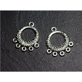 8pc - Connettori per risultati placcati in argento di qualità Cerchi Creoli 21mm - 8741140003804 