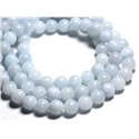 10pc - Perles de Pierre - Jade Boules 10mm Bleu Clair Pastel - 4558550002730 
