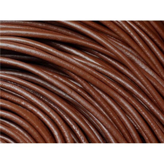 4 mètres - Cordon Cuir Véritable Marron Chocolat 3mm -  4558550006639 