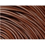 4 mètres - Cordon Cuir Véritable Marron Chocolat 3mm -  4558550006639 