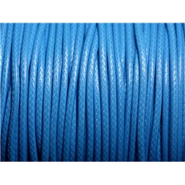 5 metros - Cordón de algodón encerado recubierto Azul celeste redondo de 2 mm - 4558550088352 