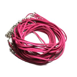 5pc - Collares Collares 45cm Suedine Rosa Fucsia 2x1mm 4558550012500 