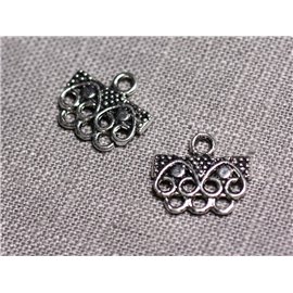 20pc - Conectores Colgantes Pendientes Plata Metal Rectángulo Degradado Étnico 16mm - 4558550095350 