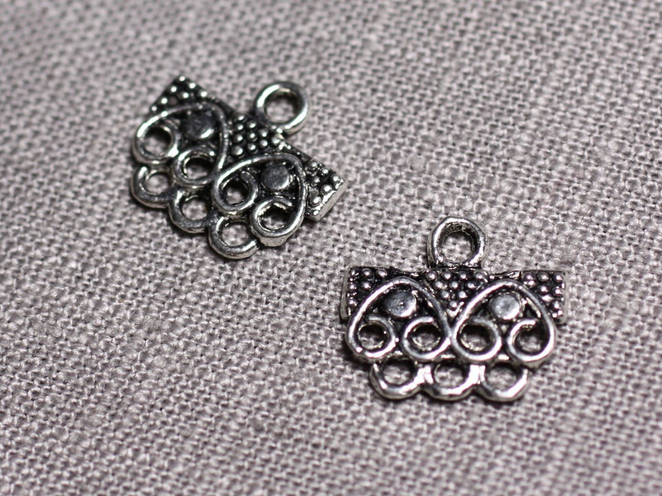 20pc - Connecteurs Pendentifs Boucles d'oreilles Métal Argenté Rectangle Dégradé Ethnique 16mm - 4558550095350 
