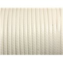 3 mètres - Cordon Coton Ciré 3mm Blanc  4558550013071 