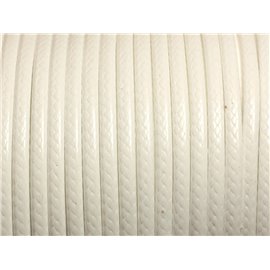 3 metres - Fil Corde Cordon Coton Ciré 3mm Blanc - 4558550013071