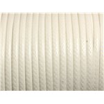 3 mètres - Cordon Coton Ciré 3mm Blanc  4558550013071 