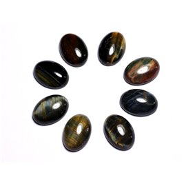 1pc - Cabochon Pierre semi précieuse - Oeil de Tigre et Faucon Ovale 18x13mm - 8741140005501