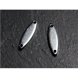 2pc - Conectores Colgantes Pendientes Acero Inoxidable Almendras 18mm - 8741140003606 