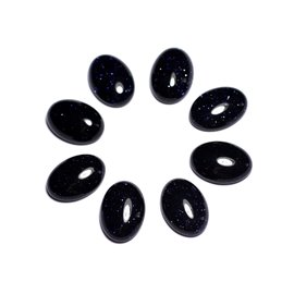 1pc - Semi-precious stone cabochon - Blue Synthetic Sun Stone Galaxy Oval 18x13mm - 8741140005525 