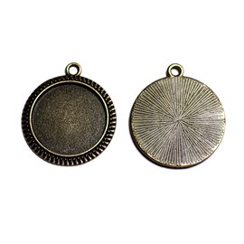 4pc - Bronze Metal Pendant Holders for 20mm Round Cabochons - 8741140003569 