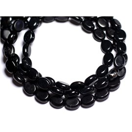 10pc - Stone Beads - Turchese ricostituito sintetico Ovale 9x7mm Nero - 8741140005341 