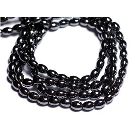 20pc - Stone Beads - Hematite Olives 7x5mm - 8741140005181 