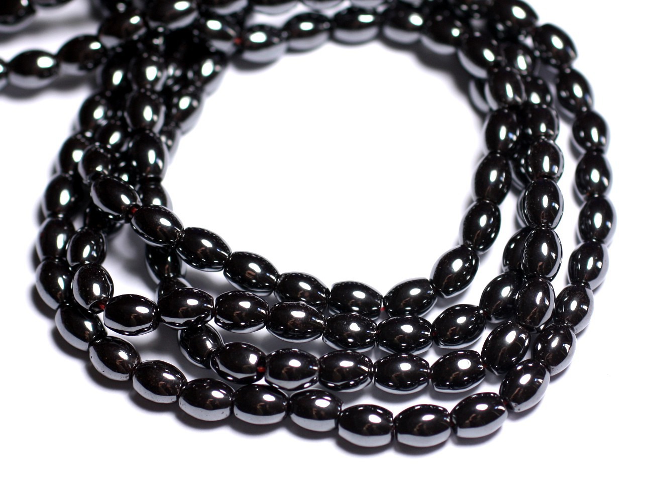 20pc - Perles de Pierre - Hématite Olives 7x5mm - 8741140005181 