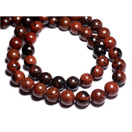 10pc - Cuentas de piedra - Obsidian Mahogany Mahogany Balls 10mm - 8741140005259 