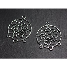 6pc - Connettori per risultati Placcati argento qualità Dreamcatcher Catcher sogni 34 mm - 8741140003750 