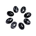 1pc - Cabochon Pierre semi précieuse - Obsidienne Flocon Mouchetée Ovale 18x13mm - 8741140005518 