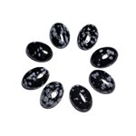 1pc - Cabochon Pierre - Obsidienne Flocon de Neige Mouchetée Ovale 18x13mm Gris Noir - 8741140005518