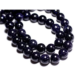 10pc - Perlas Piedra - Piedra Sol Síntesis Blue Galaxy Balls 8mm Black Blue Midnight Glitter - 8741140005273