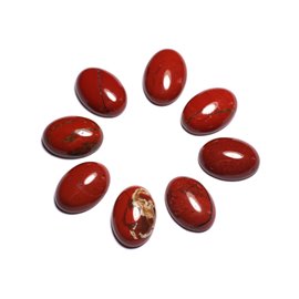 1pc - Cabochon Pierre Jaspe Rouge Ovale 18x13mm Marron Rouge Brique - 7427039743051