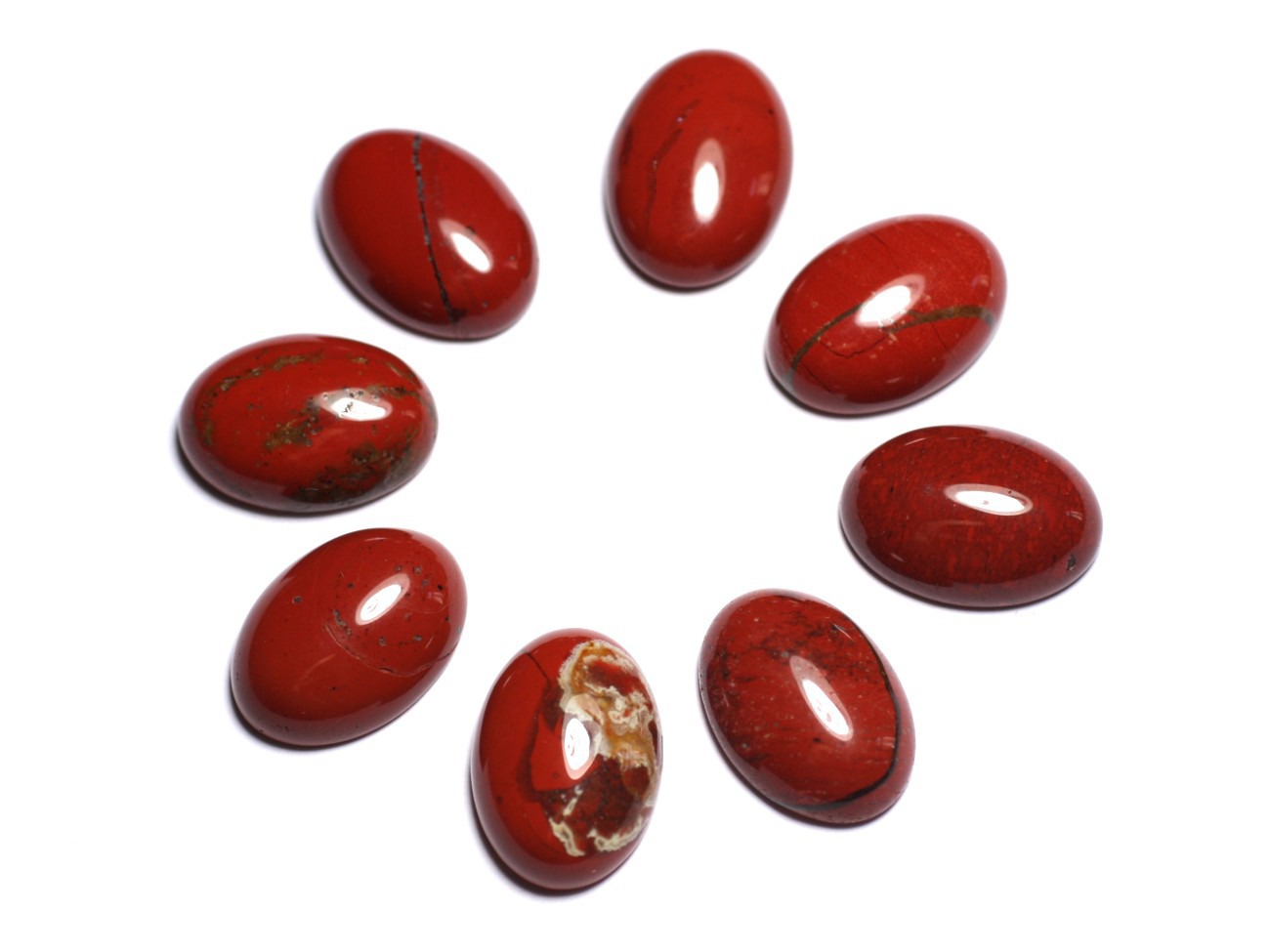 1pc - Cabochon Pierre semi précieuse - Jaspe Rouge Ovale 18x13mm - 8741140005440 