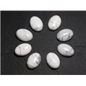 1pc - Cabochon Pierre Howlite Ovale 18x13mm blanc gris - 7427039743303