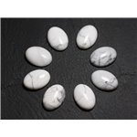 1pc - Cabochon Pierre Howlite Ovale 18x13mm blanc gris - 7427039743303