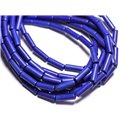 20pc - Perles de Pierre - Turquoise synthèse reconstituée Tubes 13x4mm Bleu Roi - 8741140005372 