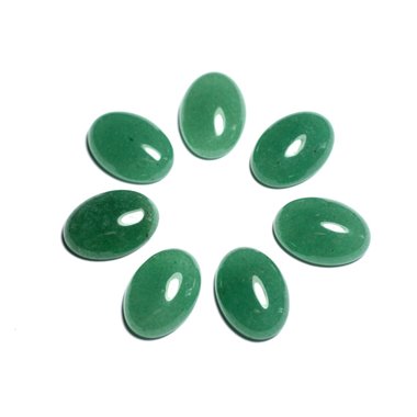 1pc - Cabochon Pierre semi précieuse - Aventurine verte Ovale 18x13mm - 8741140005471 