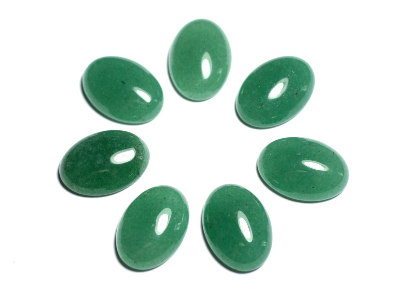 1pc - Cabochon Pierre semi précieuse - Aventurine verte Ovale 18x13mm - 8741140005471 