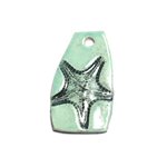 N11 - Pendentif Porcelaine Céramique Etoile de Mer Coquillage 51mm Vert Turquoise - 8741140003941 