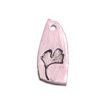 N59 - Pendentif Porcelaine Céramique Nature Feuille Ginkgo 53mm Rose clair Pastel - 8741140004429 