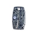 N71 - Pendentif Porcelaine Céramique Nature Feuilles 52mm Gris Bleu Anthracite - 8741140004542 