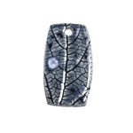 N71 - Pendentif Porcelaine Céramique Nature Feuilles 52mm Gris Bleu Anthracite - 8741140004542 