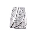 N79 - Pendentif Porcelaine Céramique Nature Feuilles 45mm Gris clair Perle - 8741140004627 