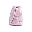 N78 - Pendentif Porcelaine Céramique Nature Feuilles 44mm Rose clair Pastel - 8741140004610 