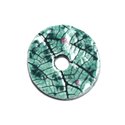 N90 - Pendentif Porcelaine Céramique Nature Feuilles Donut Pi 39mm Vert Turquoise - 8741140004733 
