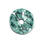 N90 - Pendentif Porcelaine Céramique Nature Feuilles Donut Pi 39mm Vert Turquoise - 8741140004733 