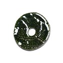 N92 - Pendentif Porcelaine Céramique Nature Feuilles Donut Pi 39mm Vert Olive - 8741140004757 