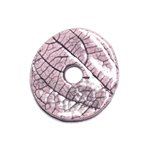 N96 - Pendentif Porcelaine Céramique Nature Feuilles Donut Pi 39mm Rose clair Pastel - 8741140004795 